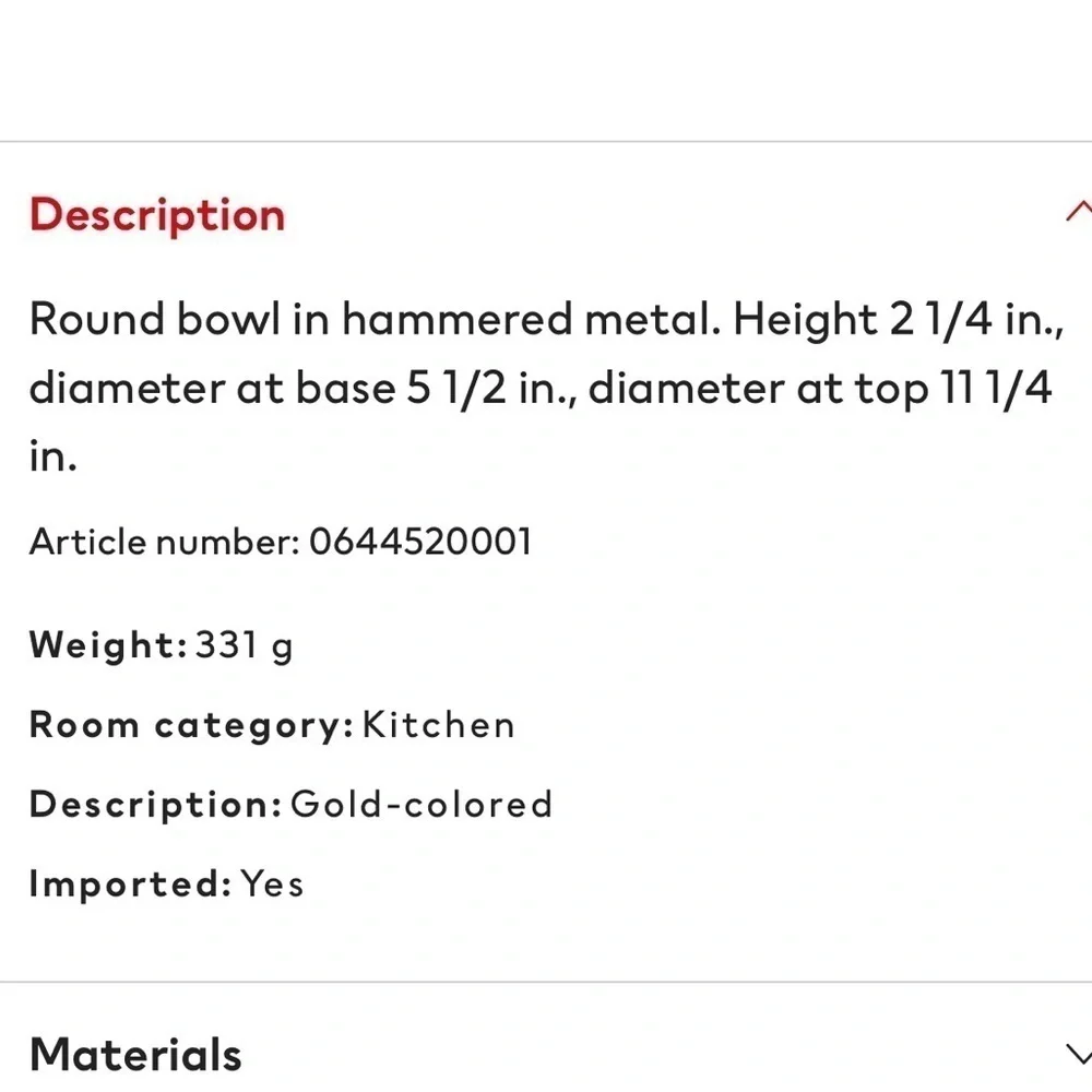 H&M gold plate